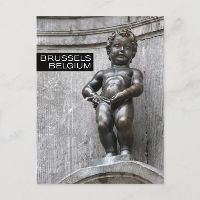 Manneken Pis in Brussels Belgium Postcard (Front)