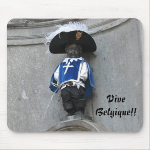Manneken Pis Mousepad, Caption: Vive Belgique!! Mouse Pad