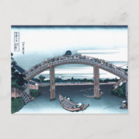 Mannen Bridge, Fukaga Ukiyo-e by Hokusai, Japanese