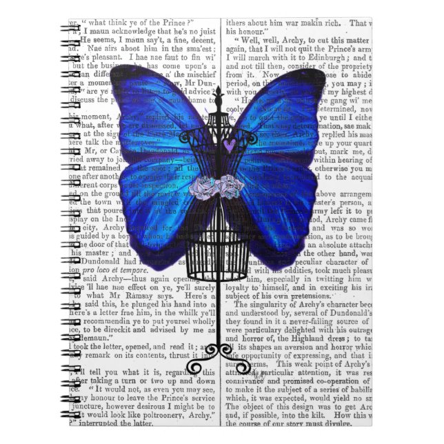 Mannequin Blue Butterfly Spiral Notebook (Front)