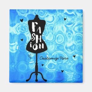 Mannequin Stand Vintage Retro Blue FASHION Magnet