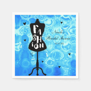 Mannequin Stand Vintage Retro Blue FASHION Party Napkin