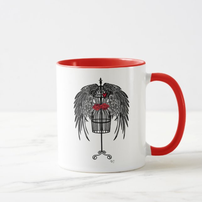 Mannequin With Black Wings Mug (Right)