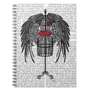 Mannequin With Black Wings Spiral Notebook