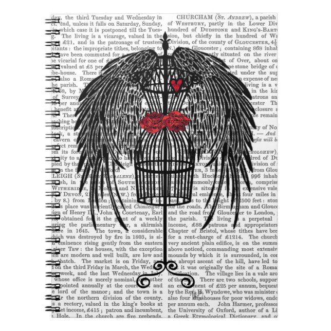 Mannequin With Black Wings Spiral Notebook (Front)