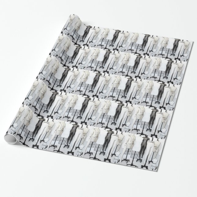 Mannequins Digital Art Wrapping Paper (Unrolled)