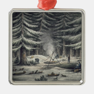 Manner of Making a Resting Place on a Winter Night Metal Tree Decoration