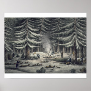 Manner of Making a Resting Place on a Winter Night Poster