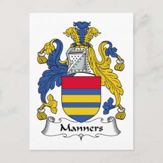 Manners Family Crest Postcard