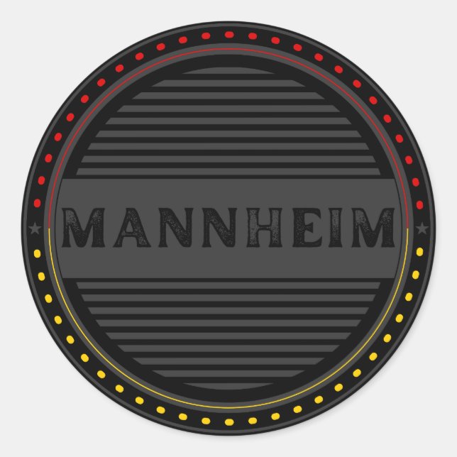 Mannheim City Pride Emblem – German Identity Classic Round Sticker (Front)
