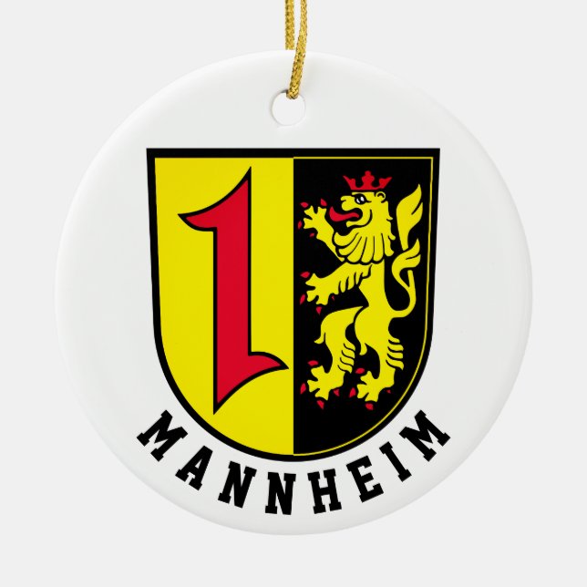 Mannheim coat of Arms Ceramic Tree Decoration (Front)