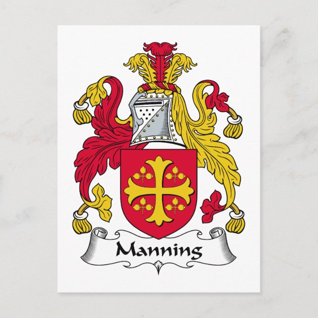 Manning Family Crest Postcard (Front)