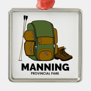 Manning Provincial Park Backpack Metal Tree Decoration