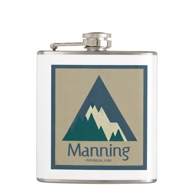 Manning Provincial Park Rustic Hip Flask (Front)