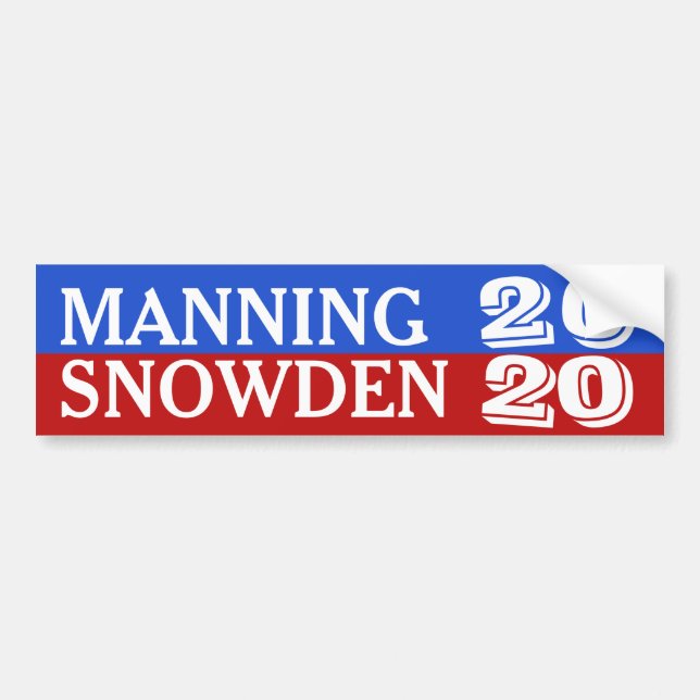 Manning/Snowden 2020 Bumper Sticker (Front)