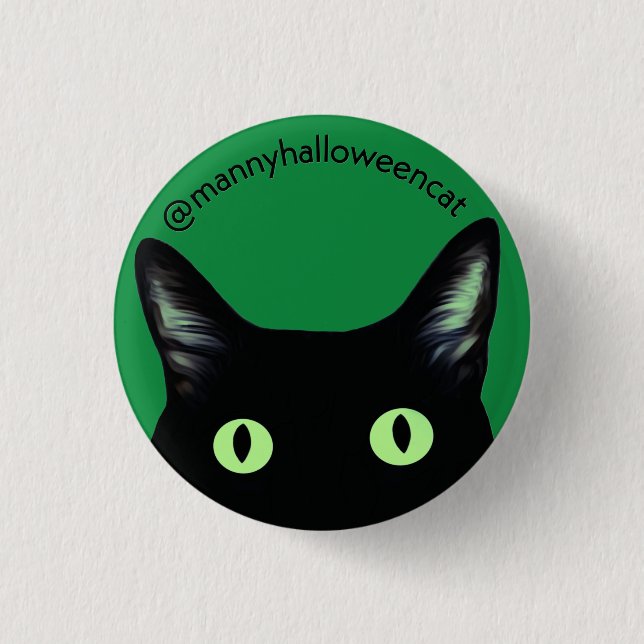 Manny Halloween Cat Button (Front)