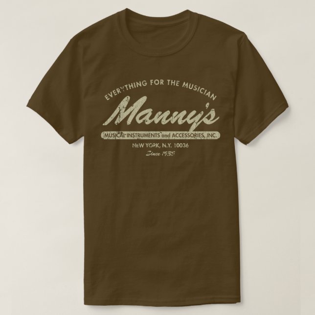 Mannys Music 1935  T-Shirt (Design Front)