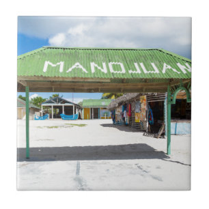 Mano Juan village in Saona Domenican Republic Tile