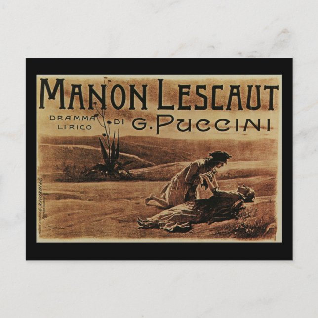 Manon Lescaut vintage postcard (Front)