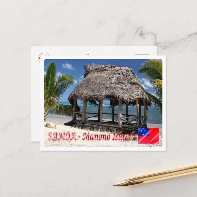 Manono Island - Fale - Samoa - Postcard (Front/Back In Situ)