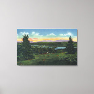 Manor Hill Overlooking Rangeley Village Scene Canvas Print