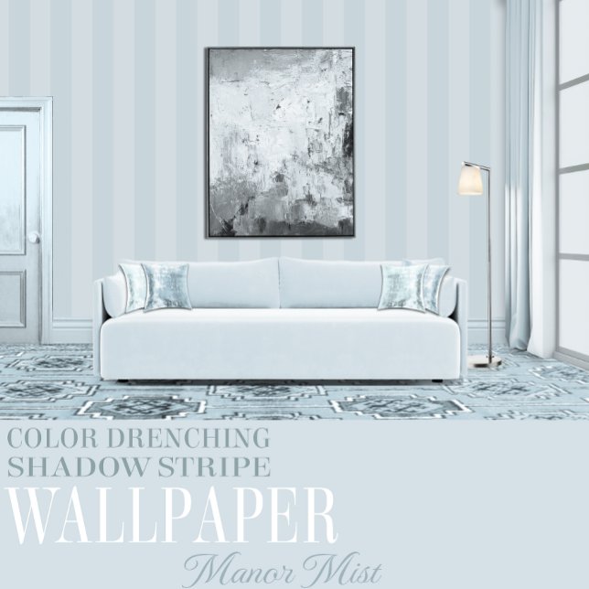 Manor Mist Six Inch Blue Shadow Stripe Wallpaper (Creator Uploaded)