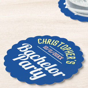 Man's Bachelor Party Paper Coaster