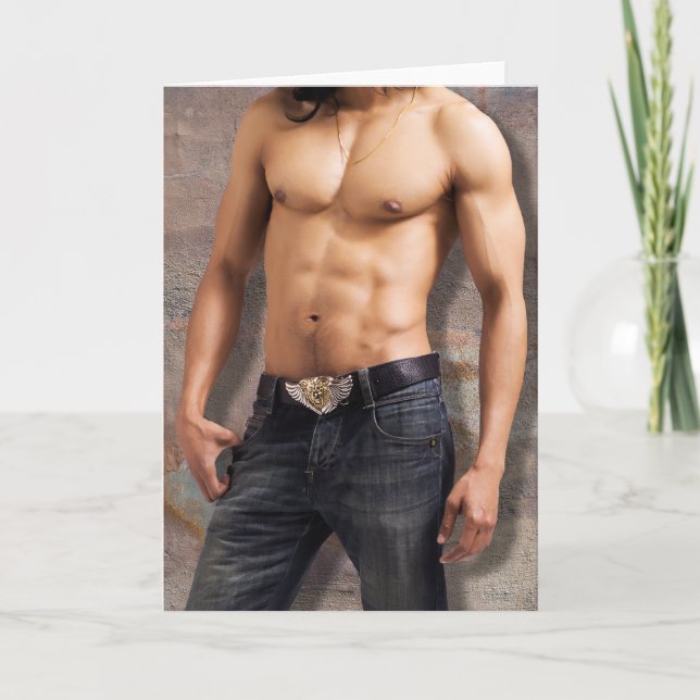 Man's Bare Chest Photograph Card (Front)