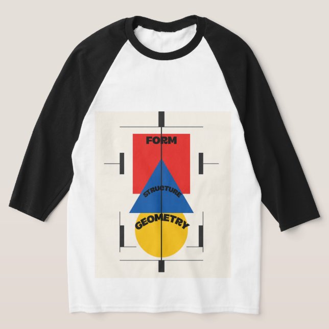 Man's Bauhaus Design 3/4 T-shirt (Laydown)