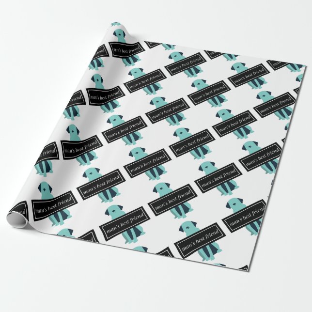 Man's Best Friend Dog Wrapping Paper (Unrolled)