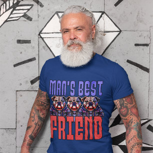 "Man's Best Friend" English Bull Dog Graphic Art T-Shirt