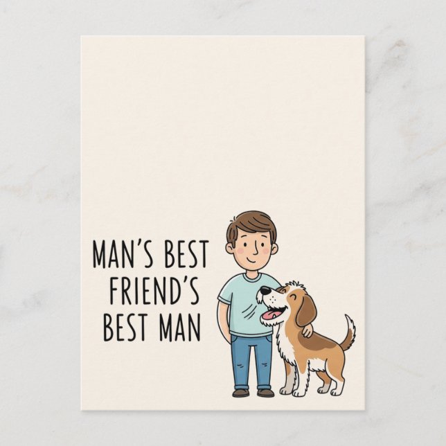 Man's Best Friend's Best Man Father's Day Postcard (Front)