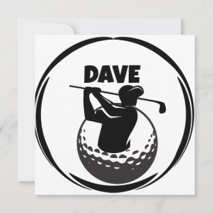 Man's Golf swing & Golf ball Card