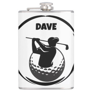 Man's Golf swing & Golf ball Hip Flask