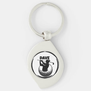 Man's Golf swing & Golf ball Key Ring