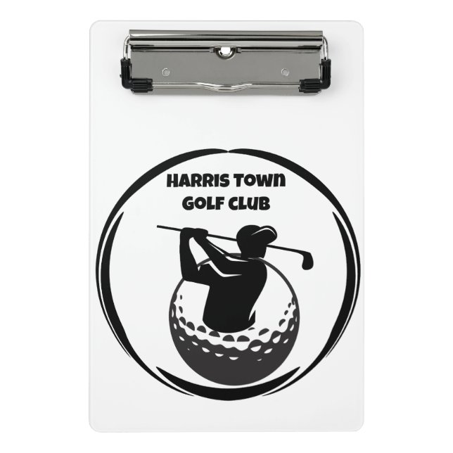 Man's Golf swing & Golf ball Mini Clipboard (Front)