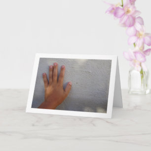 Man's Hand on Wall Card