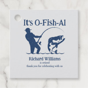 Man's It's Ofishal Fisherman Retirement Party Favour Tags