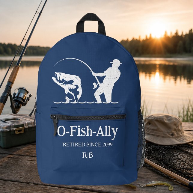 Man's It's Ofishal Fisherman Retirement Party Printed Backpack (Creator Uploaded)