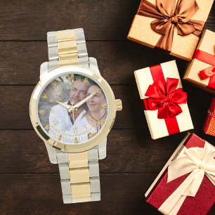 Mans PHOTO Watch 25th 50th Husband ANY Anniversary