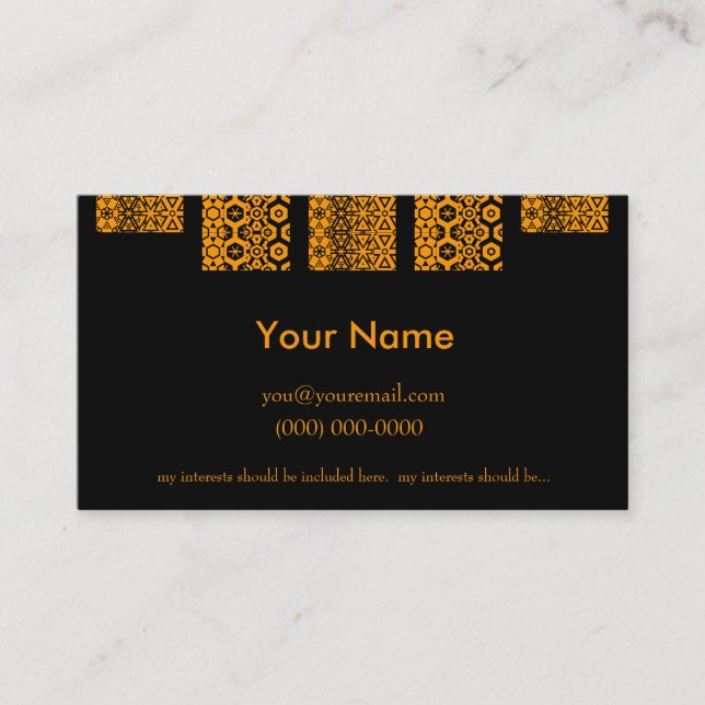 Man's Profile Card (Front)