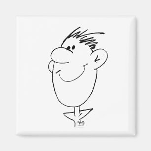 Man's Smiling Face Drawing Animated Magnet