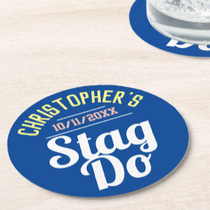 Man's Stag Do Round Paper Coaster