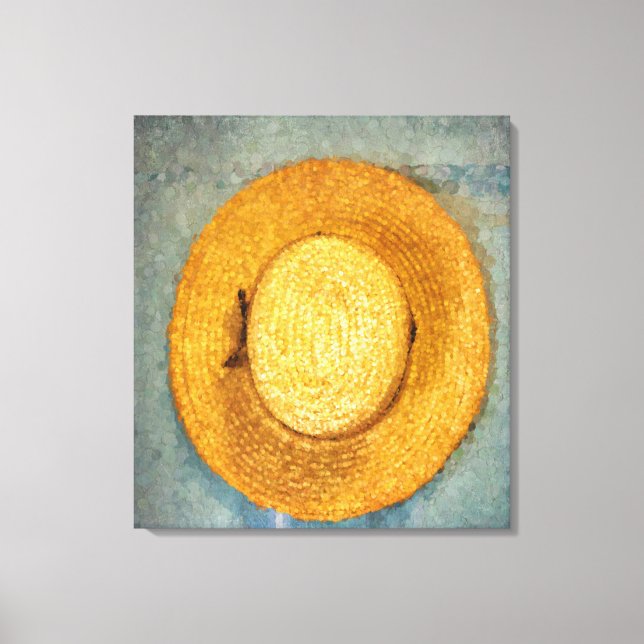 Man's Straw Farming Hat Canvas Print (Front)