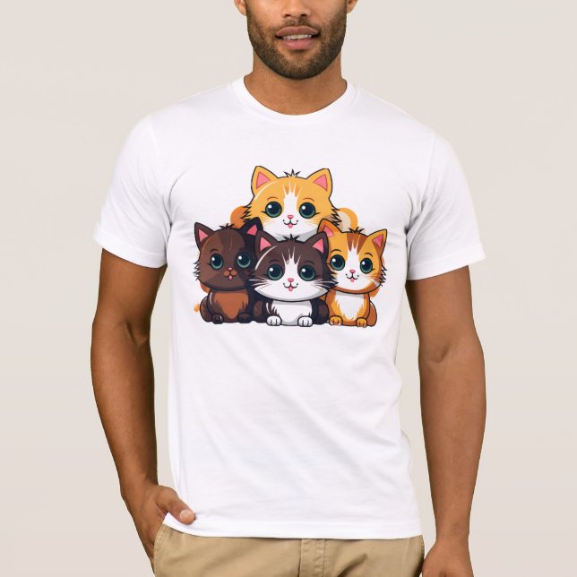 man's t-shirt with cat imprinted (Front)