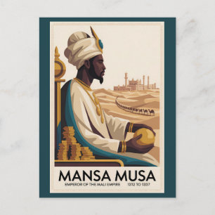 Mansa Musa Mali Empire African King Illustration Postcard