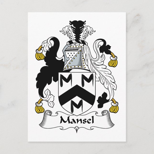 Mansel Family Crest Postcard (Front)