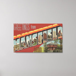 Mansfield, Ohio - Large Letter Scenes Canvas Print