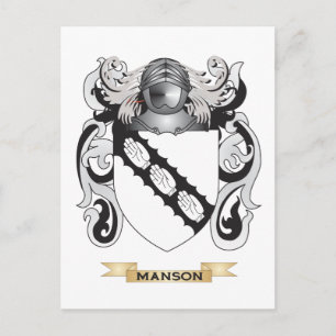 Manson Coat of Arms (Family Crest) Postcard