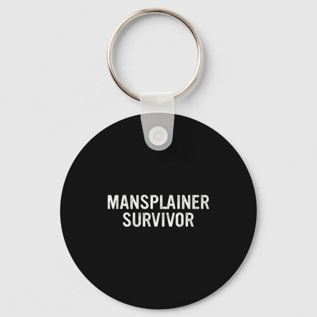 Mansplainer Survivor Funny Simple Design  Key Ring (Front)
